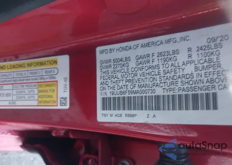 2021 Acura Tlx A-Spec Package z USA, uszkodzony, nr VIN 19UUB6F59MA000730